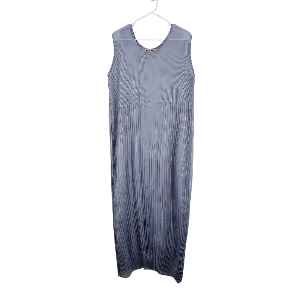 Bodil Women's 100% Poly Chiffon Pleated Midi Dress Blue- L
